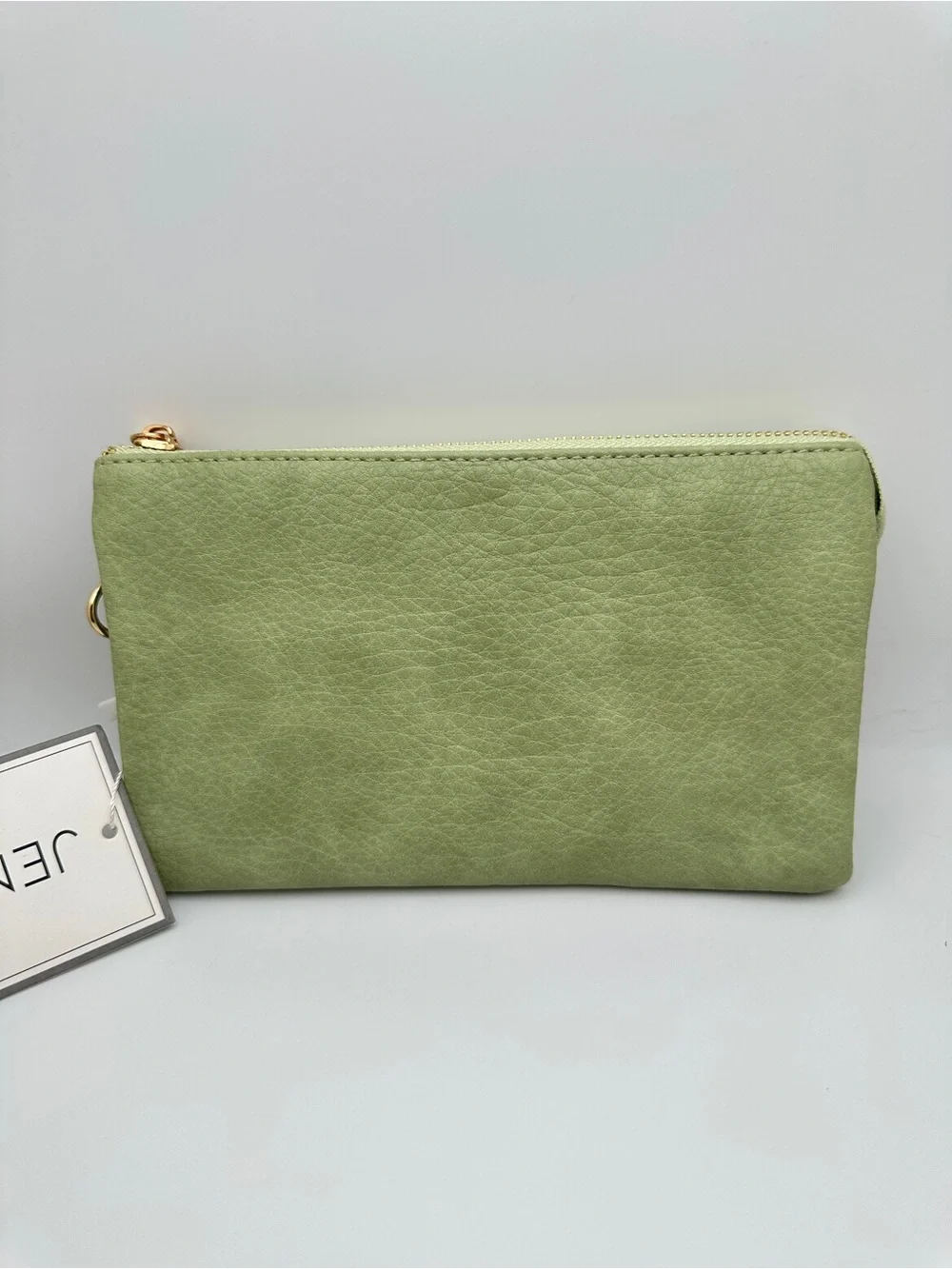 Jen & Co Riley mint sage vegan Leather Crossbody bag Wristlet Clutch